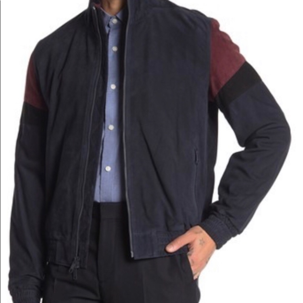 Vince Men’s Colorblock Leather Track Jacket Size L - Picture 3 of 7